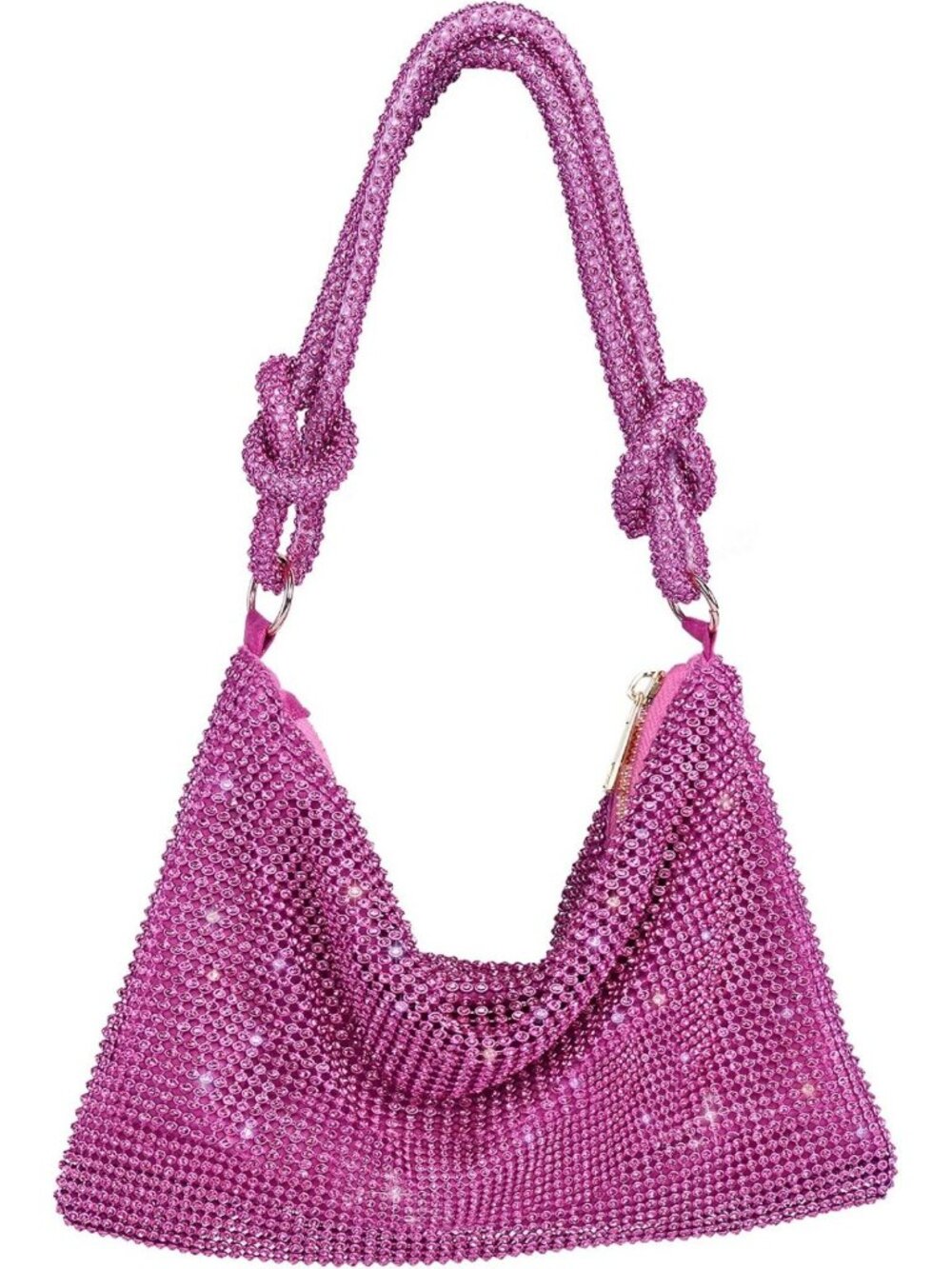 Sparkly Pink Rhinestone Evening Bag | Glam Gold Clutch Purse for Parties